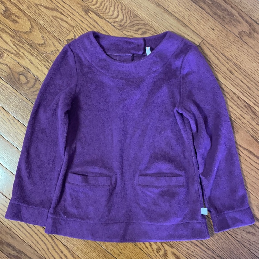 Purple littlemissmatched fleece tunic w/2 pockets size S